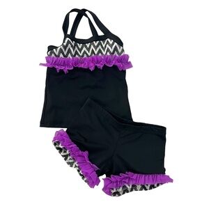 Lexi Luu Dancewear Set in  Black & Purple